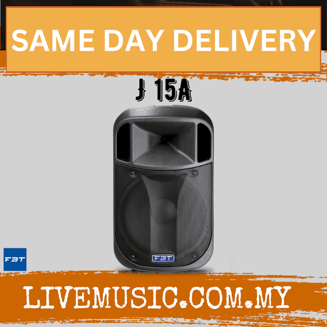 FBT J15A active speaker, black 2-way cabinet with dual front grilles