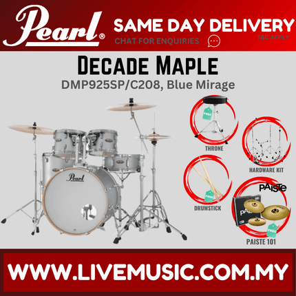Pearl Decade Maple DMP925SP/C 5-Piece Drum Set with Paiste 101 Cymbals Set and Hardware