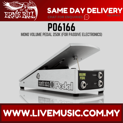 Ernie Ball 6166 250K Mono Volume Pedal for Passive Signals