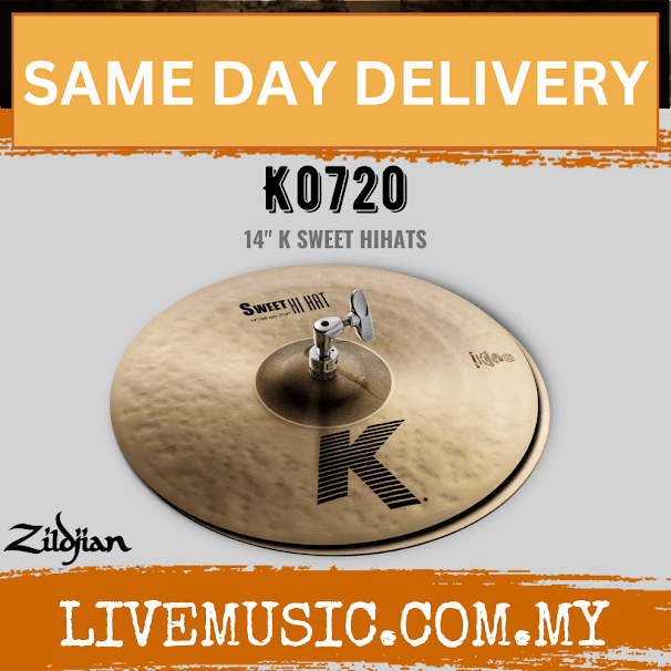 Zildjian K0720 14” K Sweet Hihat Cymbals - Pair (K0720)