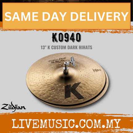 Zildjian 13" K Series Custom Dark Hi-hat Cymbals - Pair (K0940)