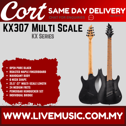 Cort KX307MS-OPB Electric Guitar with Bag - Open Pore Mahogany ( KX307MS KX307 )
