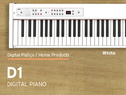 Korg D1 88-Keys Digital Piano With Note Stand and Adapter-White (D-1)