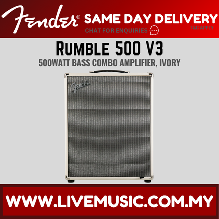 Fender Rumble 500 - 500 watts, 2x10" Bass Amplifier (Rumble500) - Black / Ivory