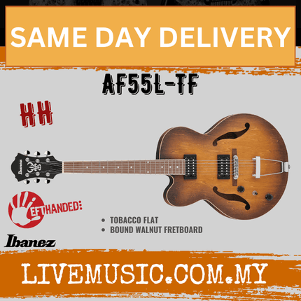 Ibanez Artcore AF55L-TF Left-handed Hollowbody Electric Guitar - Tobacco Fade ( AF55L TF/AF55LTF )