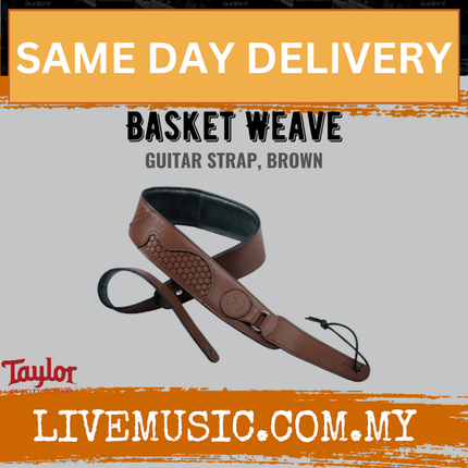 Taylor Guitar Basket Weave Guitar Strap, Brown