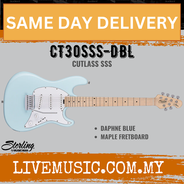 Sterling by Music Man Cutlass CT30SSS Electric Guitar, Maple Fretboard (CT30 SSS/CT30-SSS)