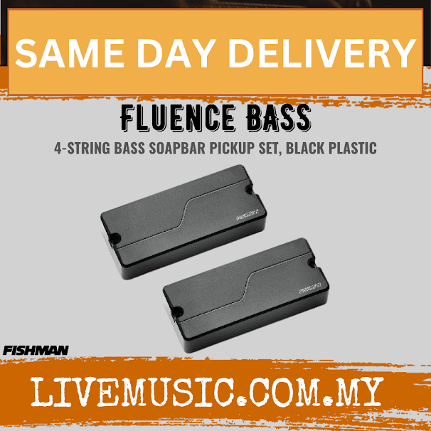 Fishman Fluence 4-String Bass Soapbar Pickup Set, Black Plastic (FLUENCE BASS/FLUENCE-BASS)