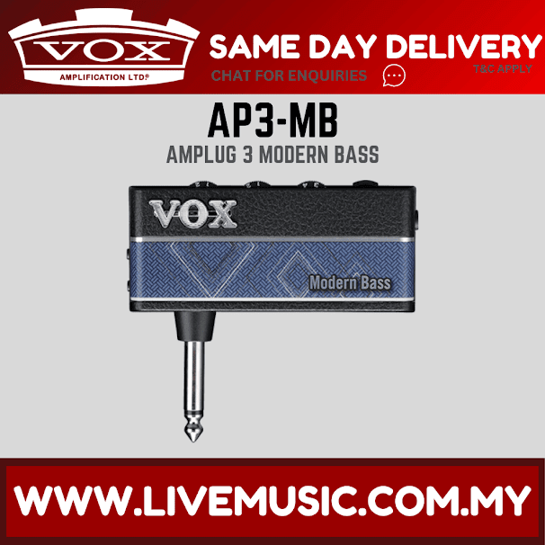 Vox amPlug 3 Modern Bass Headphone Guitar Amp (amPlug3 / AP3-MB)