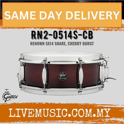 Gretsch RN2-0514S-CB Renown 5x14inch Snare Drum, Cherry Burst