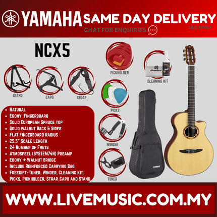 Yamaha NCX5 Acoustic Electric Nylon Classical String Guitar With Pickup ( NCX 5 )