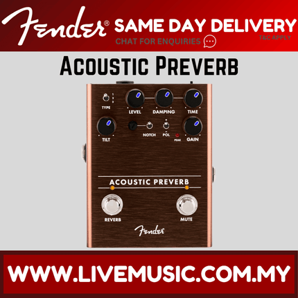 Fender Acoustic Preamp / Reverb Guitar Effects Pedal