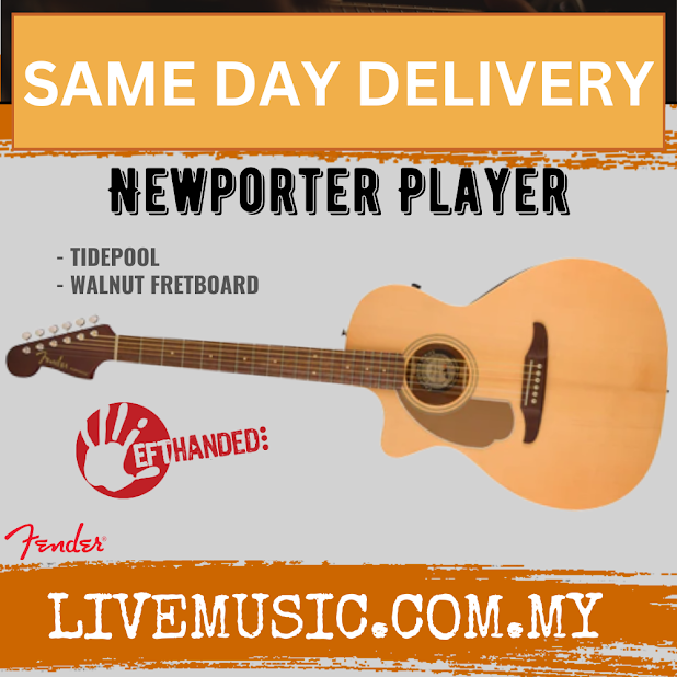 Left-handed natural acoustic guitar with soundhole and fretted neck