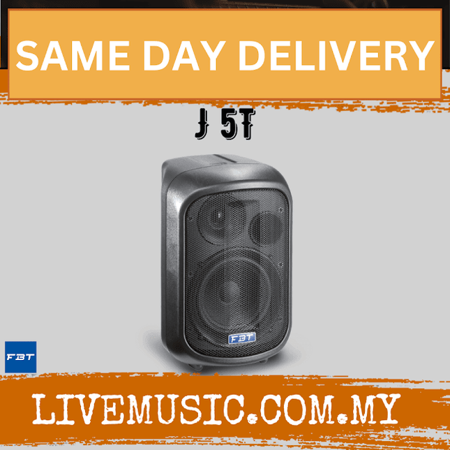 Black passive 5-inch speaker with front mesh grille and FBT badge