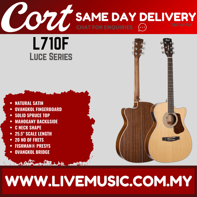 Cort L-710F-NS Acoustic Guitar with Bag - ( L710FNS / L 710F NS )