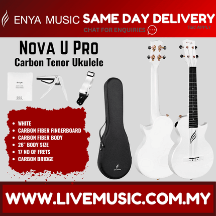 Enya Nova U Pro Tenor Purple Ukulele - White / Purple / Black ( NOVAUPRO / NOVAU PRO )