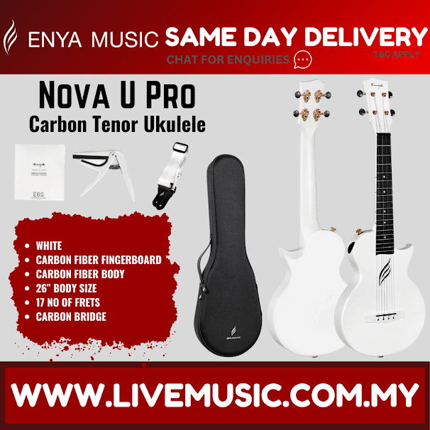 Enya Nova U Pro Tenor Purple Ukulele - White / Purple / Black ( NOVAUPRO / NOVAU PRO )