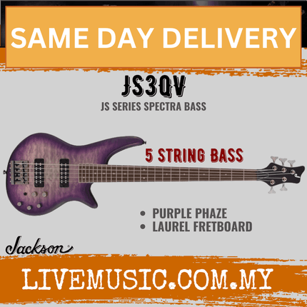 Jackson JS Series Spectra Bass JS3QV QMT 5-String Electric Bass Guitar - Purple Haze
