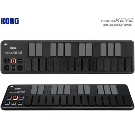 Korg nanoKEY2 - Midi Controller Slim Line USB Keyboard, Black (nano Key2/nanokey2)