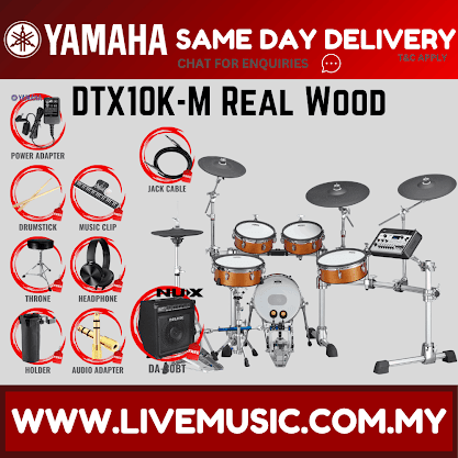 Yamaha DTX10KM-RW Electronic Drum Set With Amplifier And Drum Throne - Real Wood ( DTX10 / DTX10K / DTX10KM )