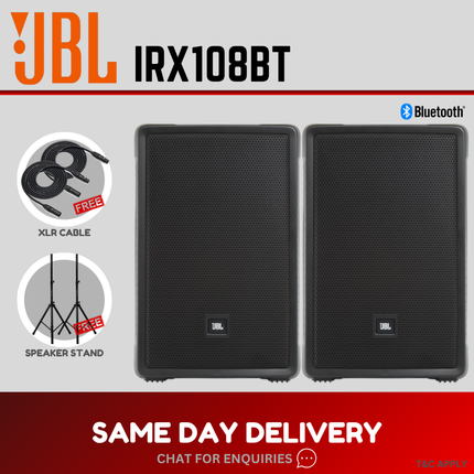 JBL IRX-108BT 1300W Powered 8" Portable Speaker w/Bluetooth Stereo Pairing - ( IRX108BT )