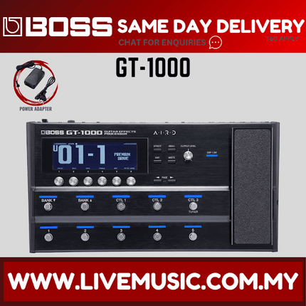 Boss GT-1000 Mulit-Effects Guitar Pedal with Adapter (GT1000)