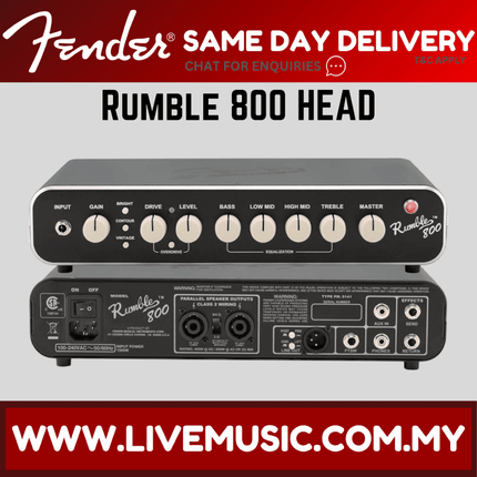 Fender Rumble 800 Bass Head Amplifier, 230V UK