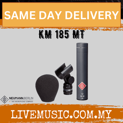 Neumann KM 185 Small Diaphragm Hypercardioid Condenser Microphone - Matte Black/Nickle (KM185 KM-185)