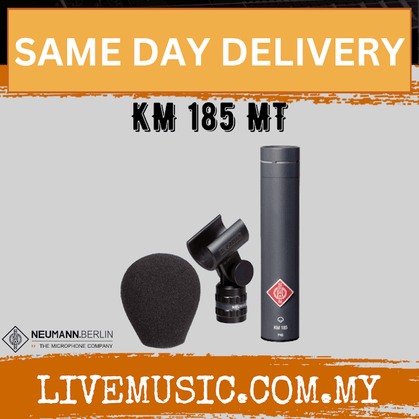 Neumann KM 185 Small Diaphragm Hypercardioid Condenser Microphone - Matte Black/Nickle (KM185 KM-185)
