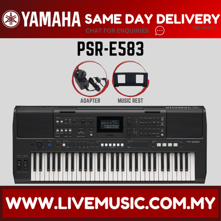 Yamaha PSR-E583 61-key Portable Keyboard With Adapter ( PSRE583 PSR E583 )
