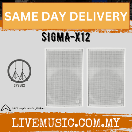 WHARFEDALE PRO SIGMA-X12 1200W PEAK 12" 2-WAY INSTALLATION LOUDSPEAKER, Each / Pair - WHITE (SIGMA X12/SIGMAX12)