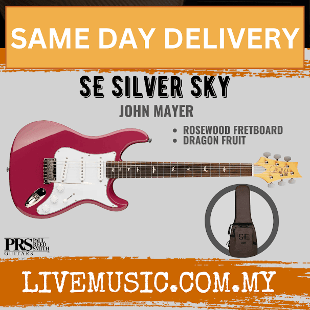 PRS SE Silver Sky Electric Guitar, Dragon Fruit