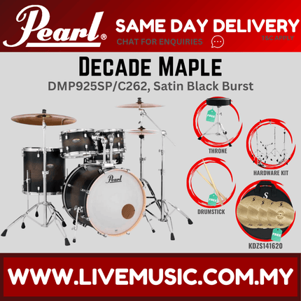 Pearl Decade Maple DMP925SP/C 5-Piece Drum Set with KDZS141620 Cymbals Set and Hardware