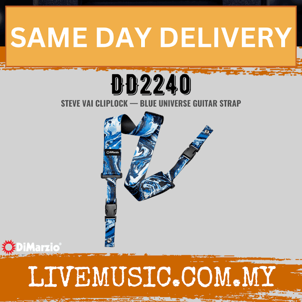DiMarzio DD2240 Steve Vai Cliplock Guitar Strap - Blue Universe (DD2240 BLU/DD2240-BLU)