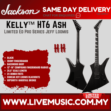 Jackson Limited Edition Pro Series Signature Jeff Loomis Kelly HT6 Electric Guitar, Black
