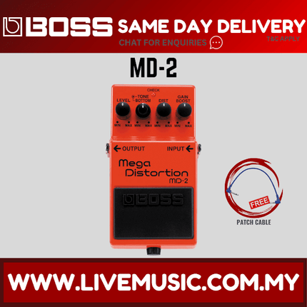 Boss MD-2 Mega Distortion Guitar Effect Pedal (MD2)