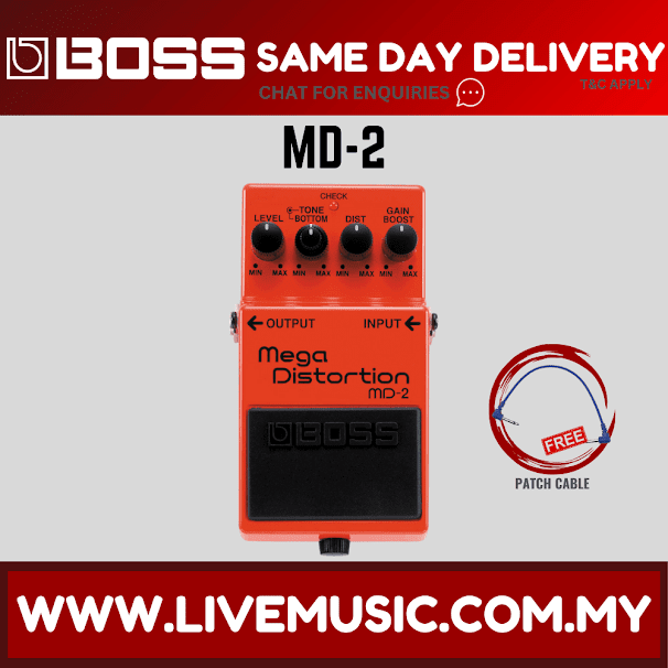Boss MD-2 Mega Distortion Guitar Effect Pedal (MD2)
