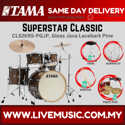 Tama Superstar Classic CL52KRS 5-Piece With PST3 Cymbal Set - ( CL-52KRS )