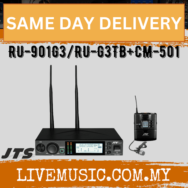JTS RU-901G3+RU-G3TB+CM-501 Single Channel True Diversity UHF Bodypack Wireless System Transmitter+ Lavalier microphone