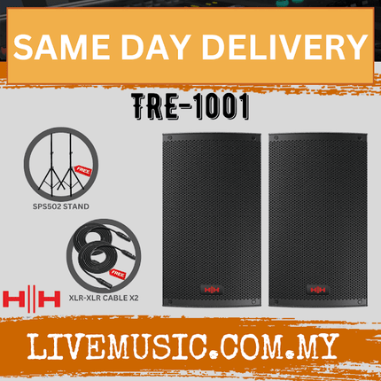 HH Electronic Tensor TRE1001 Active PA Speaker With Speaker Stand And Cable - Each / Pair ( TRE-1001 / TRE 1001 )