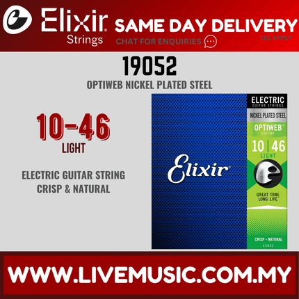 Elixir 19052 Optiweb Coated Electric Guitar String, Light (10-46)