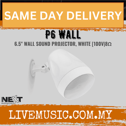 Next Audio P6 Wall 6.5" Wall Sound Projector, White / Black ( P-6W / P 6W / P6WALL )