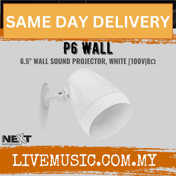 Next Audio P6 Wall 6.5" Wall Sound Projector, White / Black ( P-6W / P 6W / P6WALL )