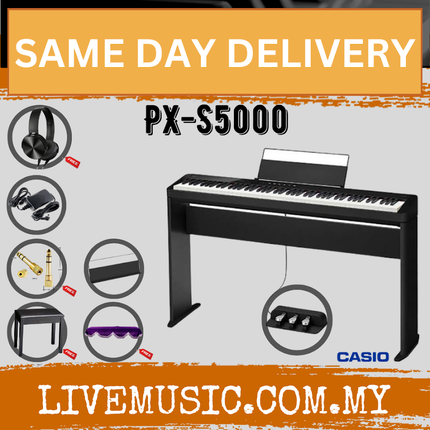 Casio Privia PX-S5000 Digital Piano w/Piano Bench, Keyboard Stand and Headphone - Black ( PXS5000 / PX S5000 )