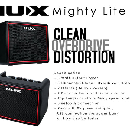 Nux Mighty Lite BT MKII NGA-3 - Mini Modeling Amplifier ( NGA3 / MKII )