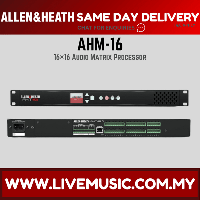 Allen & Heath AHM-16 1RU 16x16 Audio Matrix Processor ( AHM16 / AHM 16 )