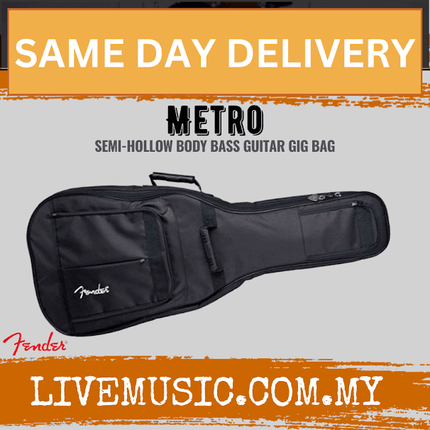Fender Metro semi-hollow bass gig bag, black nylon with carry handle