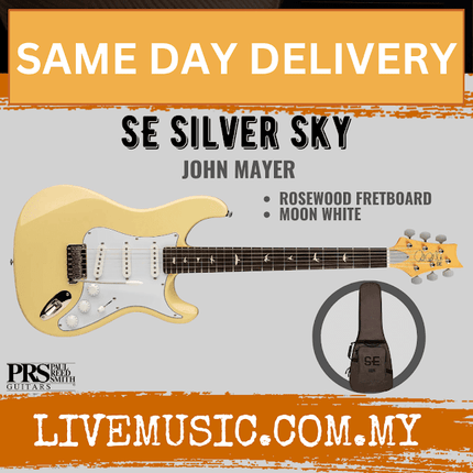 PRS SE Silver Sky Electric Guitar, Moon White
