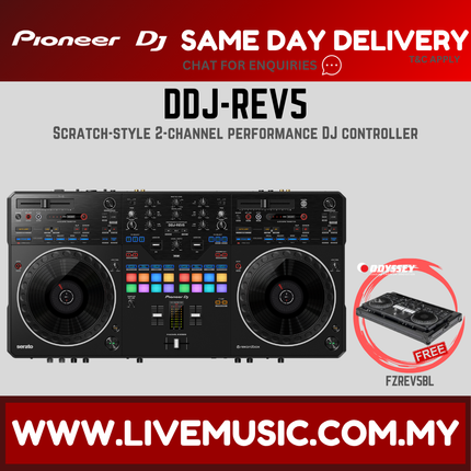Pioneer DJ DDJ-REV5 4-deck DJ Controller with Stem Separation With Monitor Speaker And Case ( DDJ REV5 / DDJREV5)