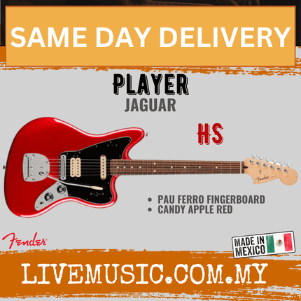 Fender Player Jaguar Electric Guitar, Pau Ferro FB, Candy Apple Red